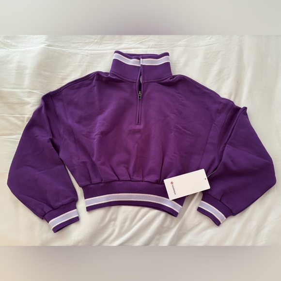 Lululemon Purple Striped Crop Top, NEW! - Picture 2 of 8